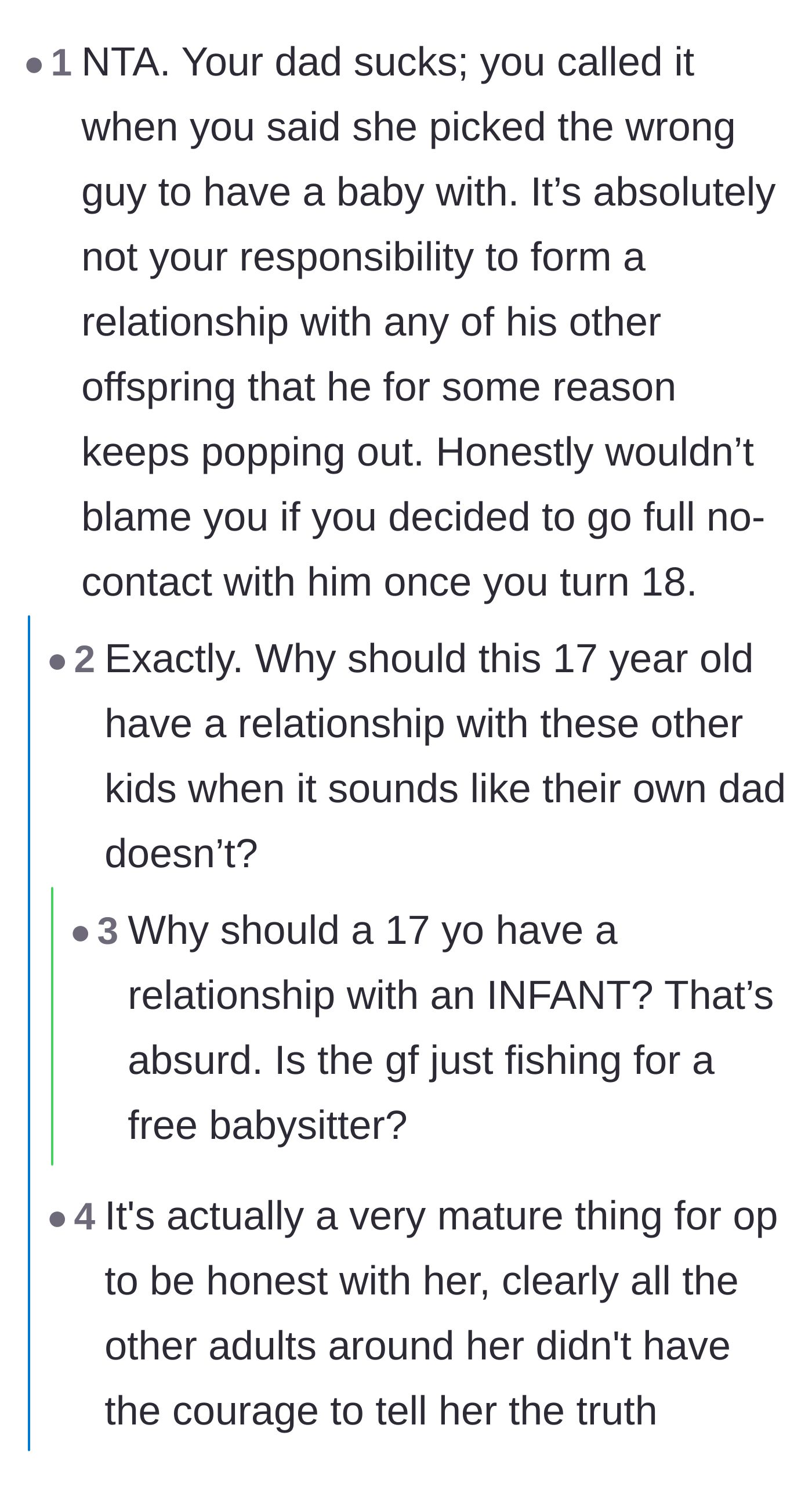 Commenters validate the teen's boundary and point out the delusion of expecting him to bond with a new infant.