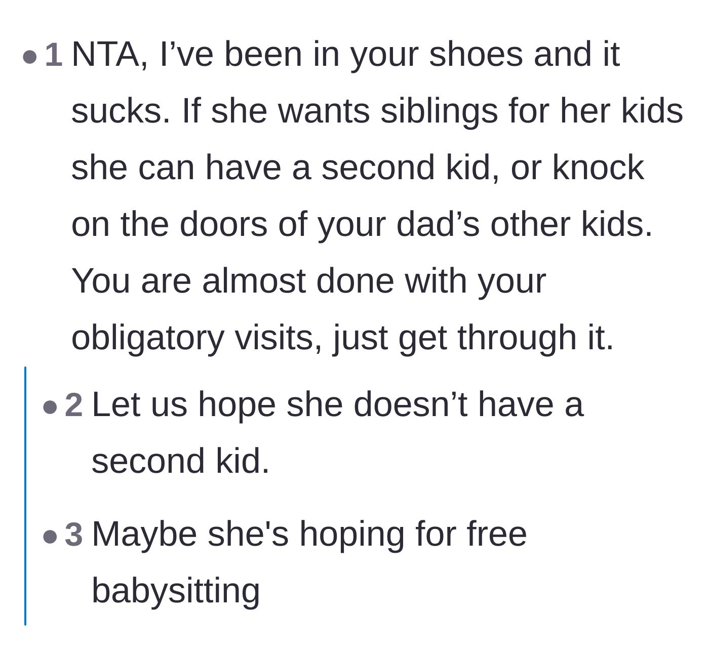 Advice urging the teen to just endure his final few court-mandated visits and move on with his life.