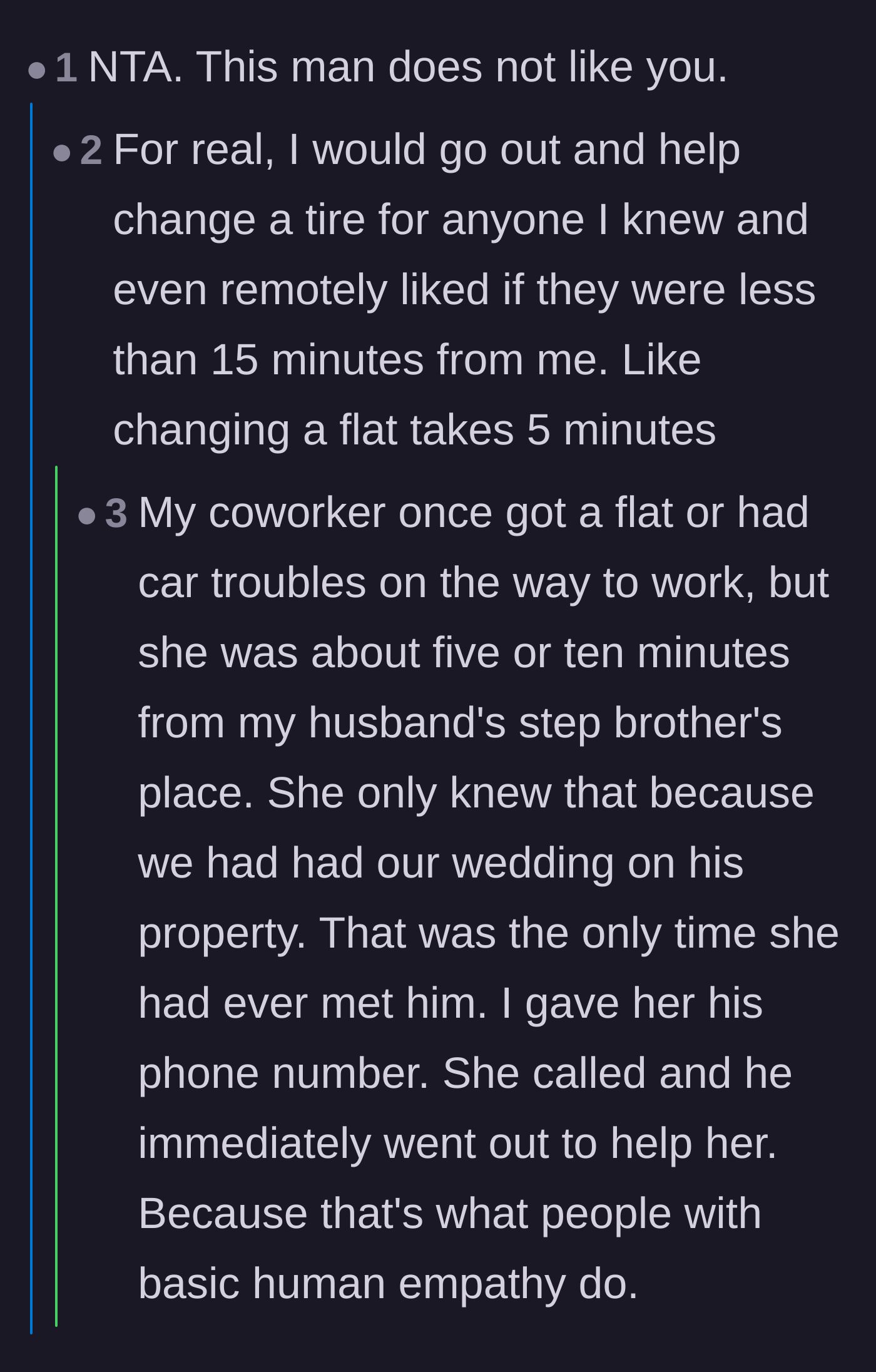 Comment thread 3 - Debating how even acquaintances show more basic empathy than her boyfriend did