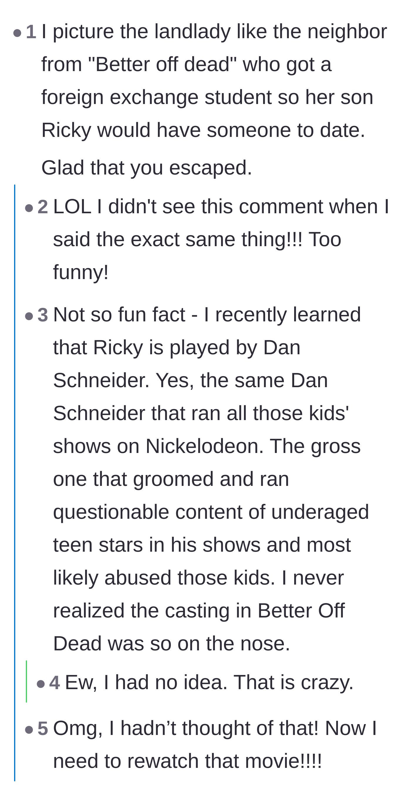 Comment thread 3 - Users comparing the landlady's behavior to the overbearing mother from the 80s movie Better Off Dead.