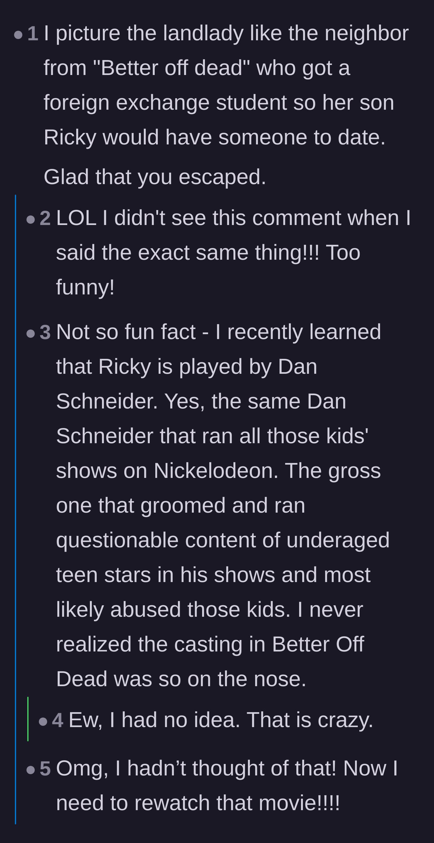 Comment thread 3 - Users comparing the landlady's behavior to the overbearing mother from the 80s movie Better Off Dead.