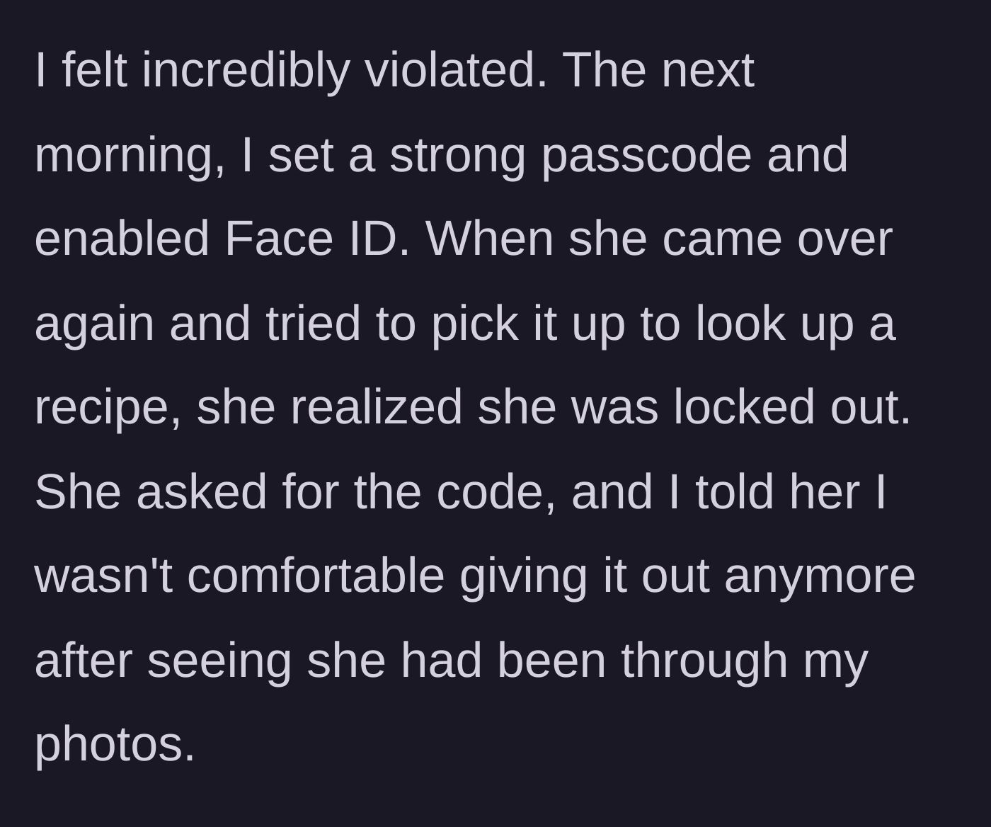 Story part 3 - A person setting up Face ID and typing in a secure new passcode