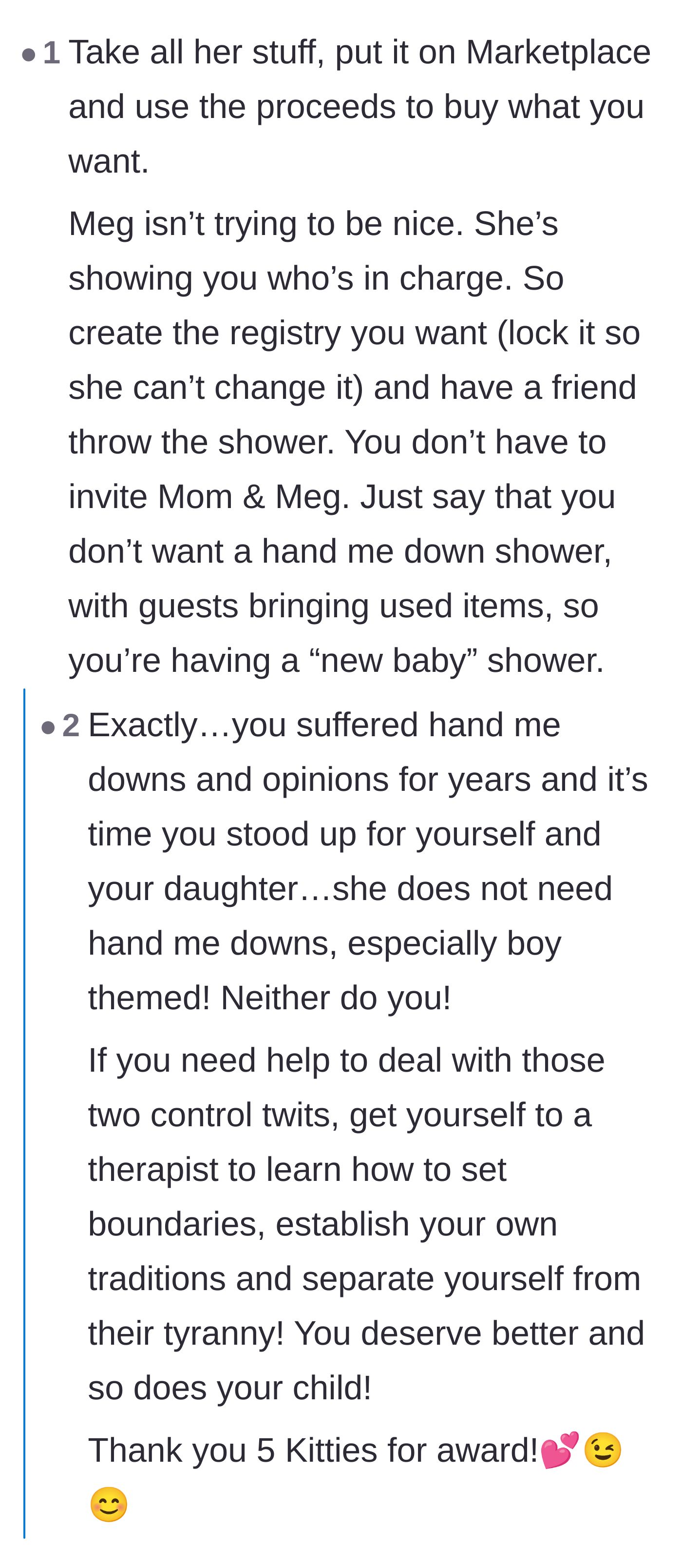 Comment thread 3 - Suggestions to sell the sister's items online, along with a heartbreaking shared experience of a commenter wearing her older brother's underwear.