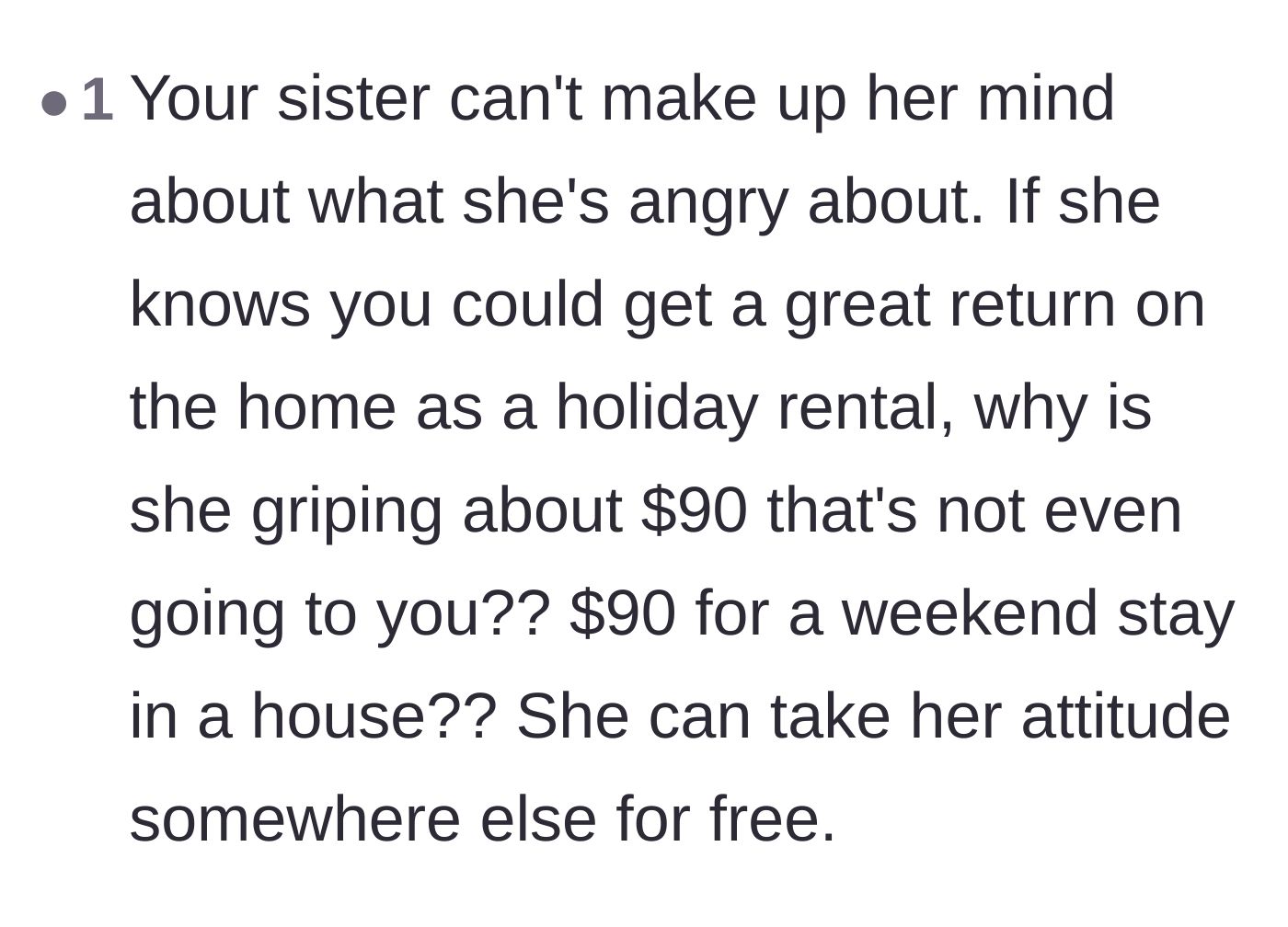 Comment thread 5 - Pointing out the glaring contradictions in the younger sister's arguments.