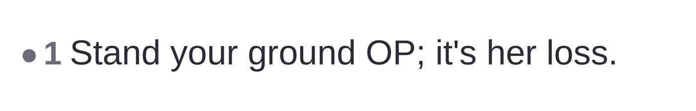 Comment thread 6 - A straightforward show of support urging the homeowner to hold her boundaries.