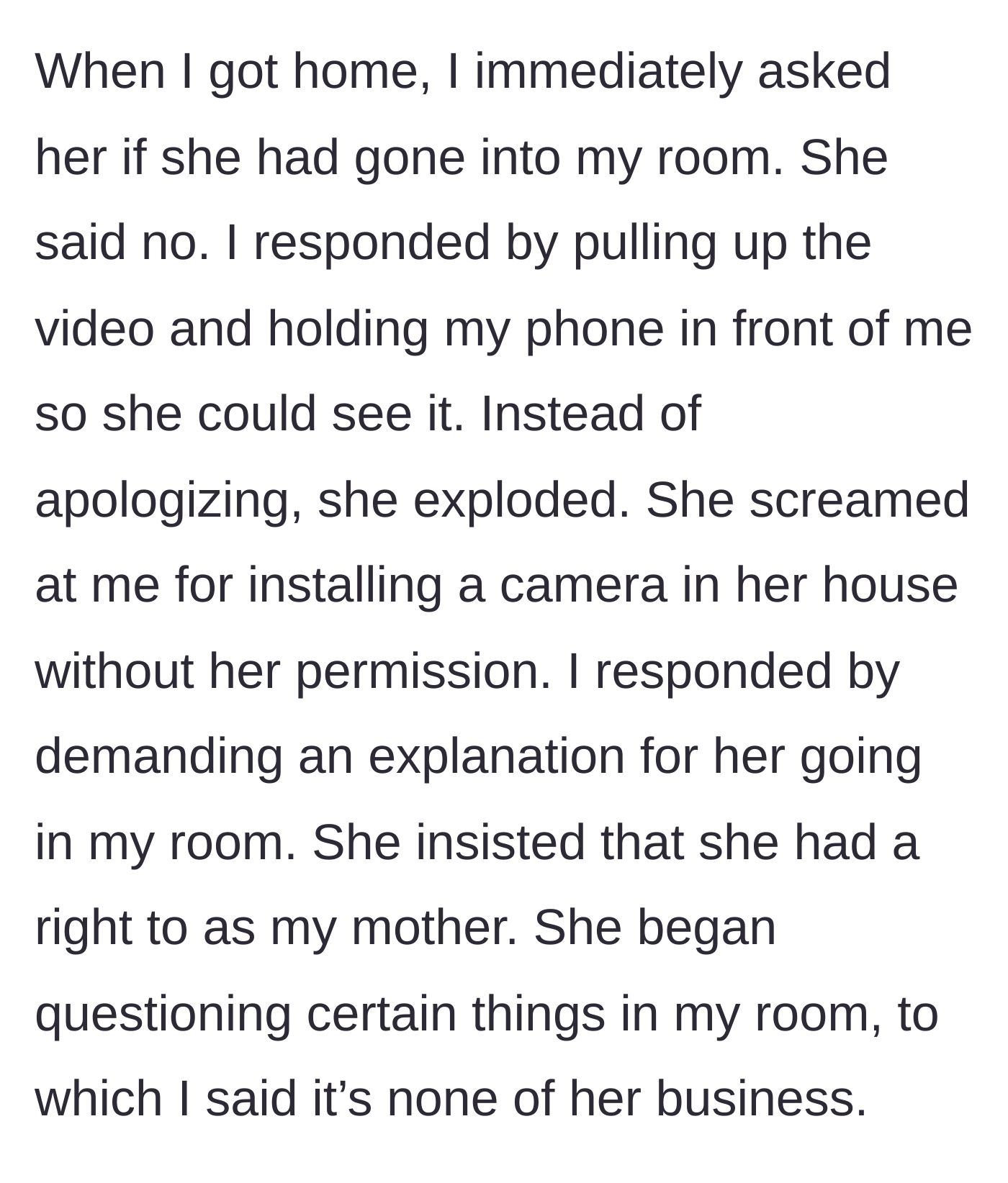 Story part 6 - A teenager holding up a phone with video footage to a very angry mother.