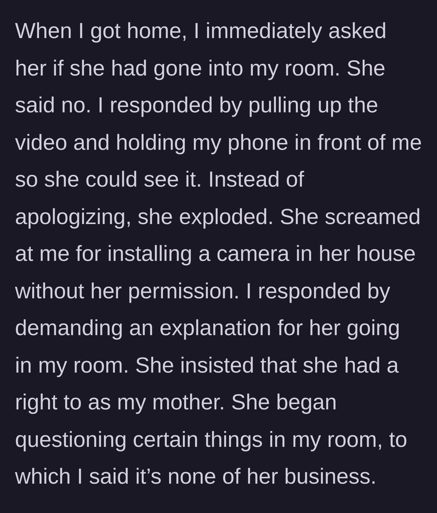 Story part 6 - A teenager holding up a phone with video footage to a very angry mother.