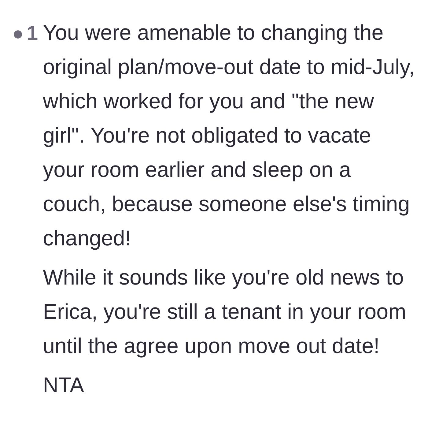 Comment thread 3 - Discussion about how the current tenant was treated as disposable despite her previous flexibility.