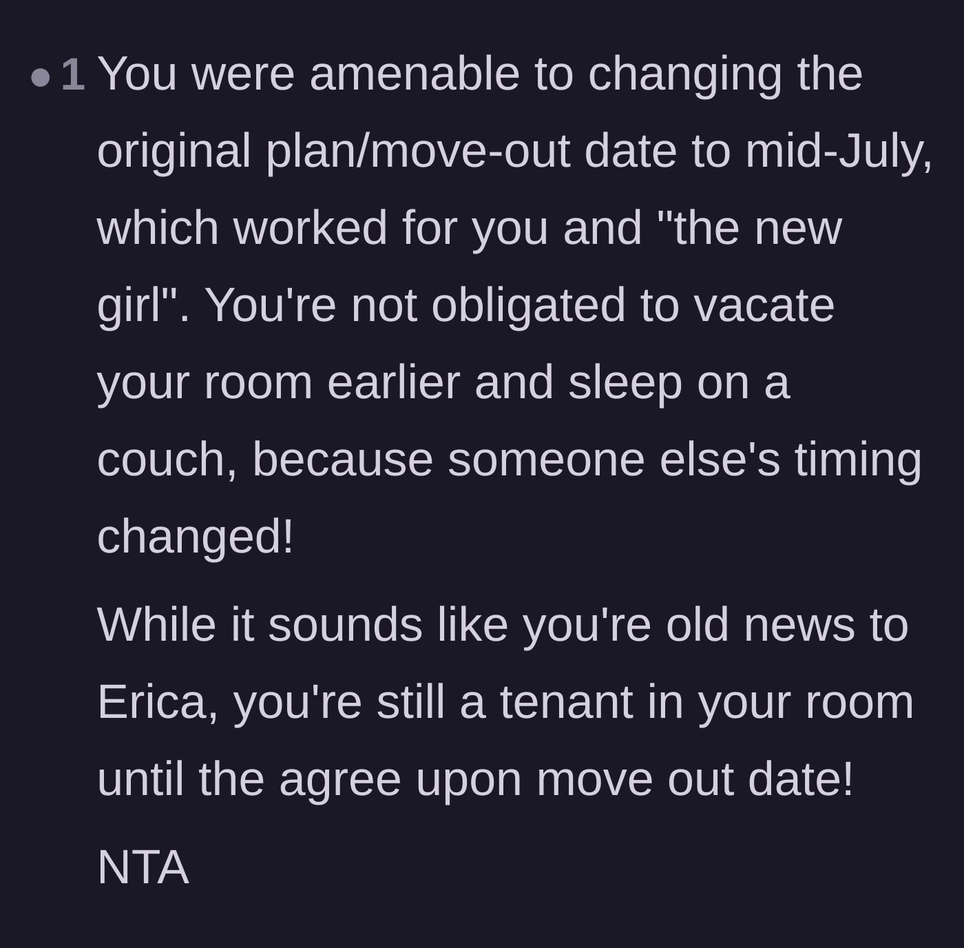 Comment thread 3 - Discussion about how the current tenant was treated as disposable despite her previous flexibility.