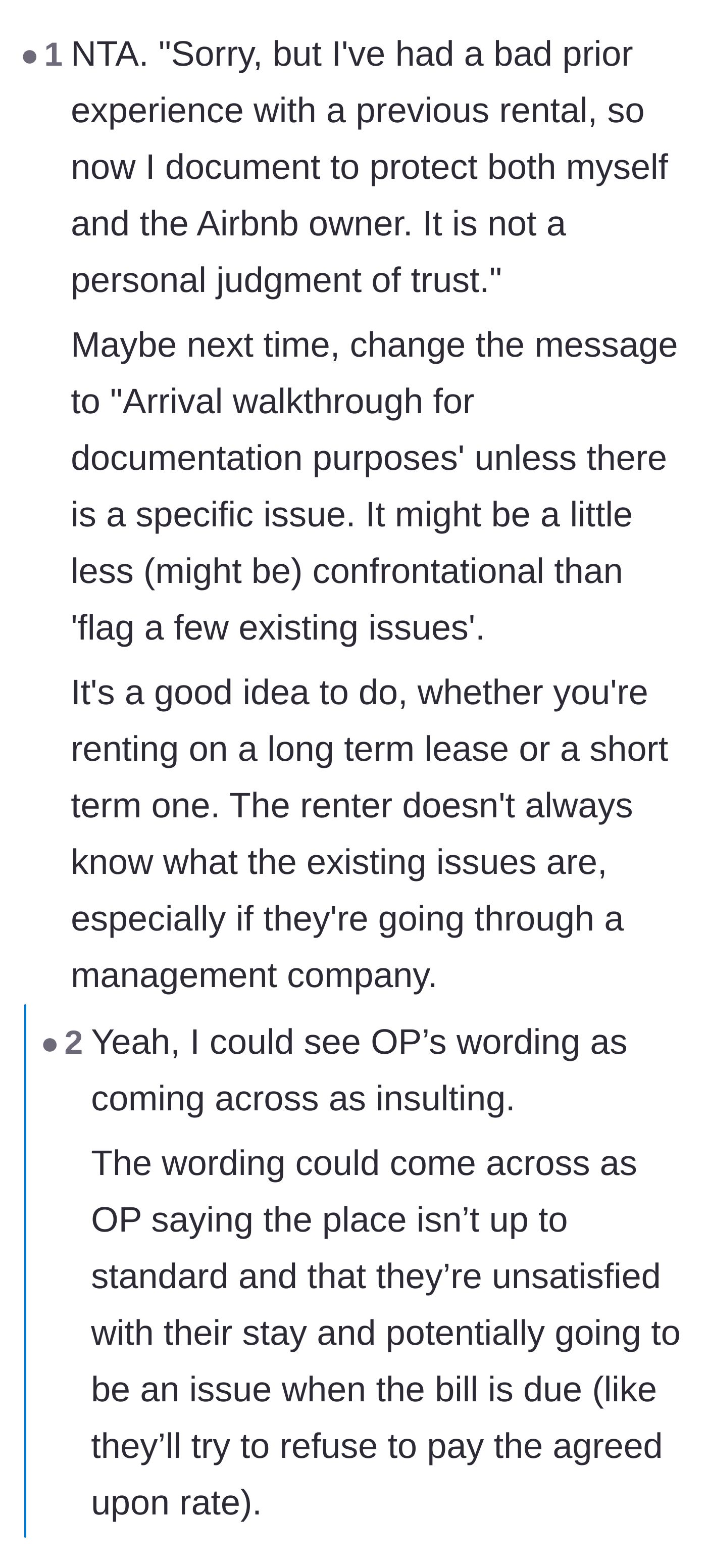 Comment thread discussing how the guest's wording might have sounded overly critical rather than procedural.