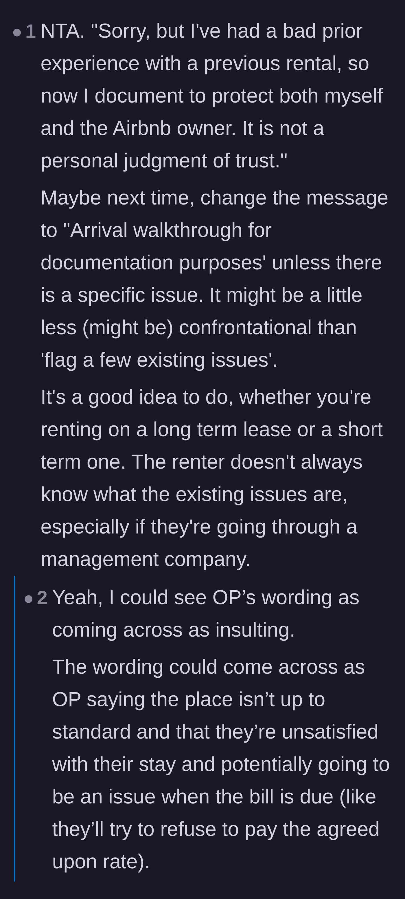 Comment thread discussing how the guest's wording might have sounded overly critical rather than procedural.