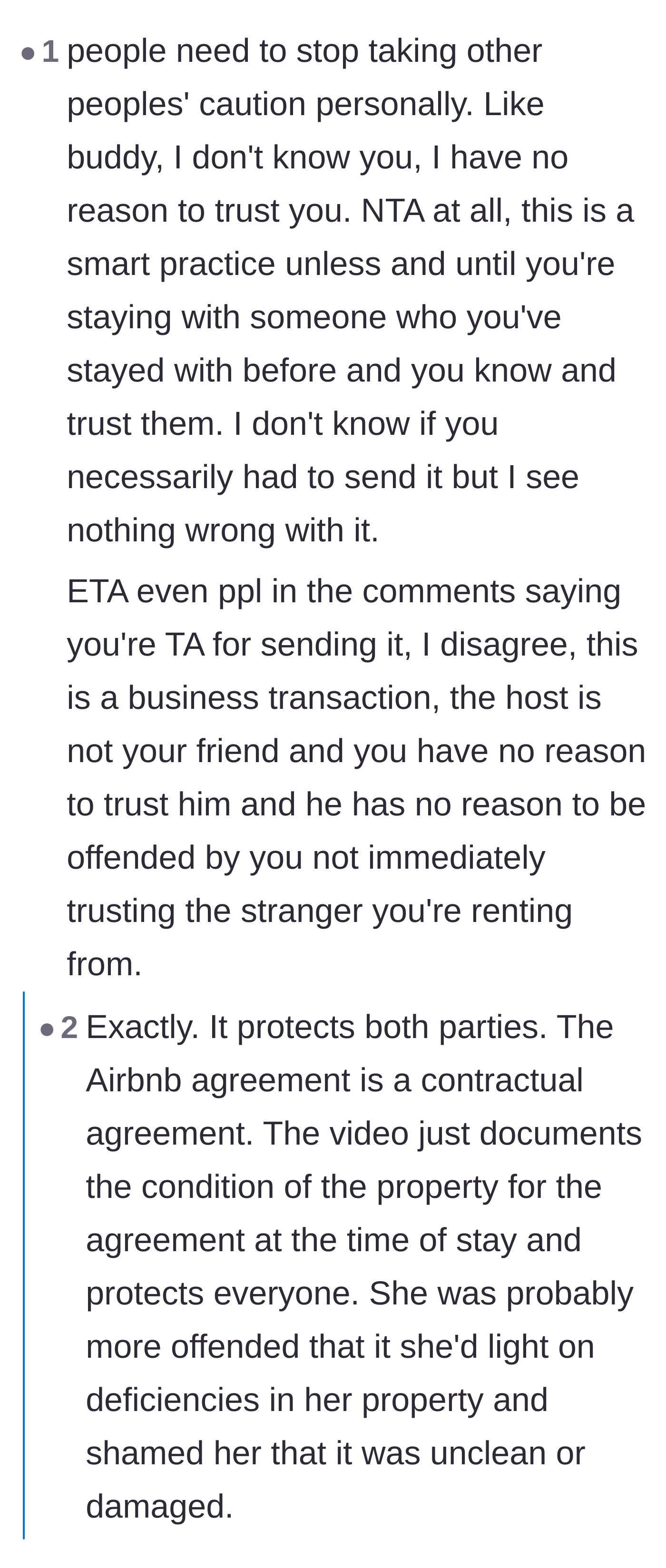 Comment thread pointing out that taking a stranger's financial caution personally is an unreasonable expectation.