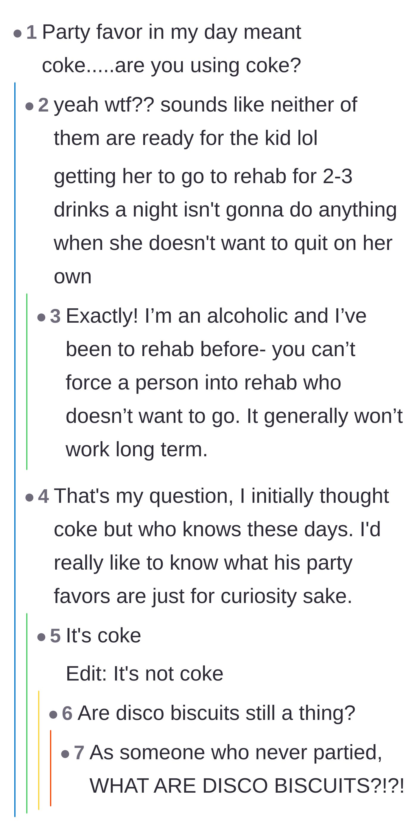 Comment thread 3 - A debate deciphering the husband's drug use and the tragic reality of forced rehab.