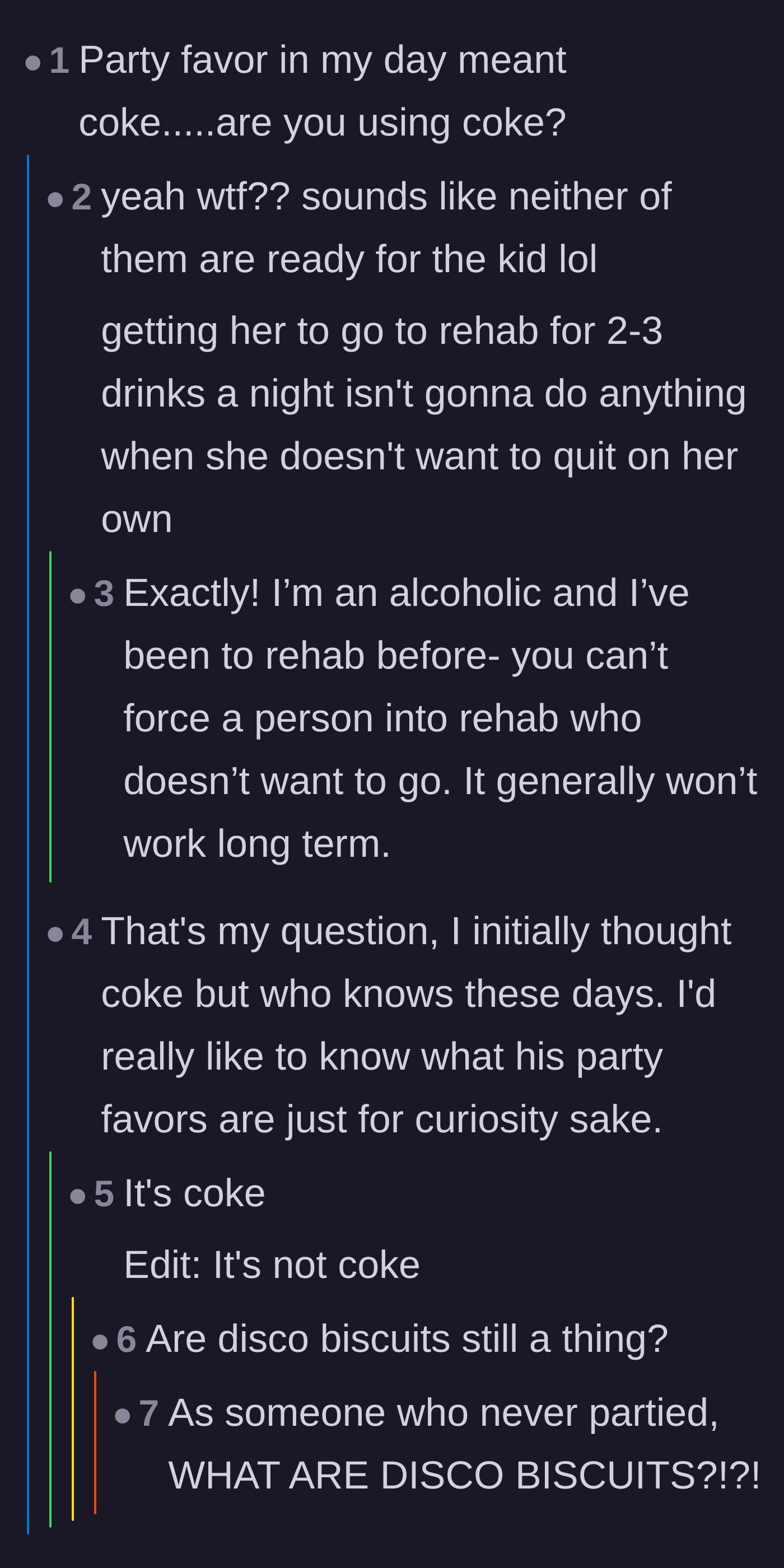 Comment thread 3 - A debate deciphering the husband's drug use and the tragic reality of forced rehab.