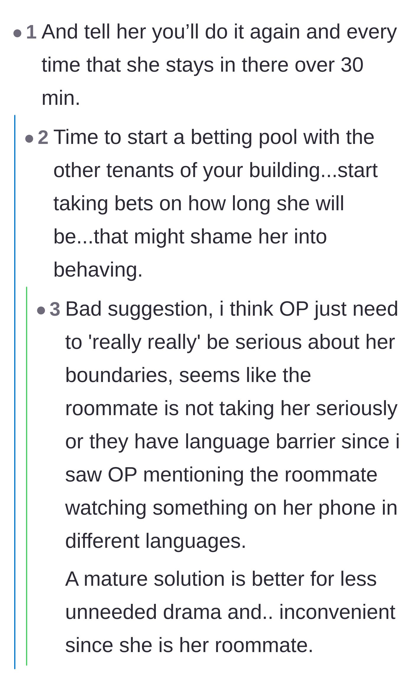 Comment thread 6 - Debating whether to start a betting pool or set serious mature boundaries.