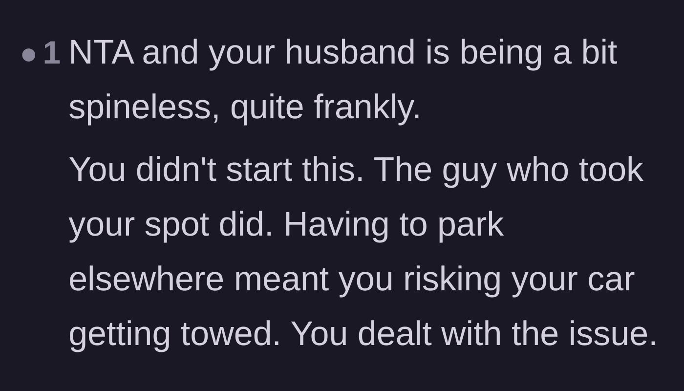 Comment thread 3 - Readers criticizing the husband's conflict-avoidance and validating the main character's decision to solve the problem.