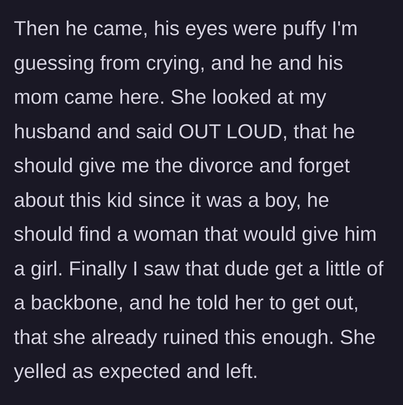 Story part 11 - Mother-in-law demanding her son divorce his wife over the baby's gender.