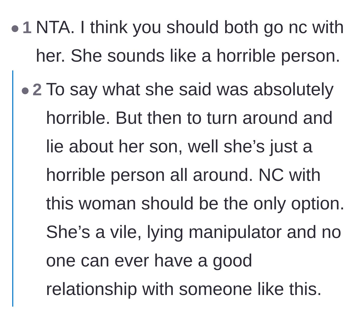 Comment thread 4 - A discussion on why going completely no contact is the only way to deal with such a manipulative liar.