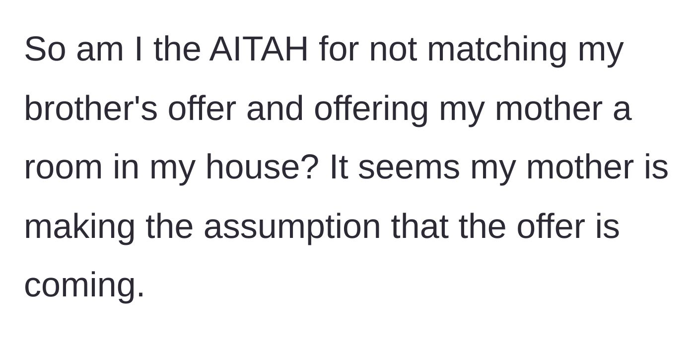 Story part 7 - The author questions if they are wrong for refusing to extend an invitation.
