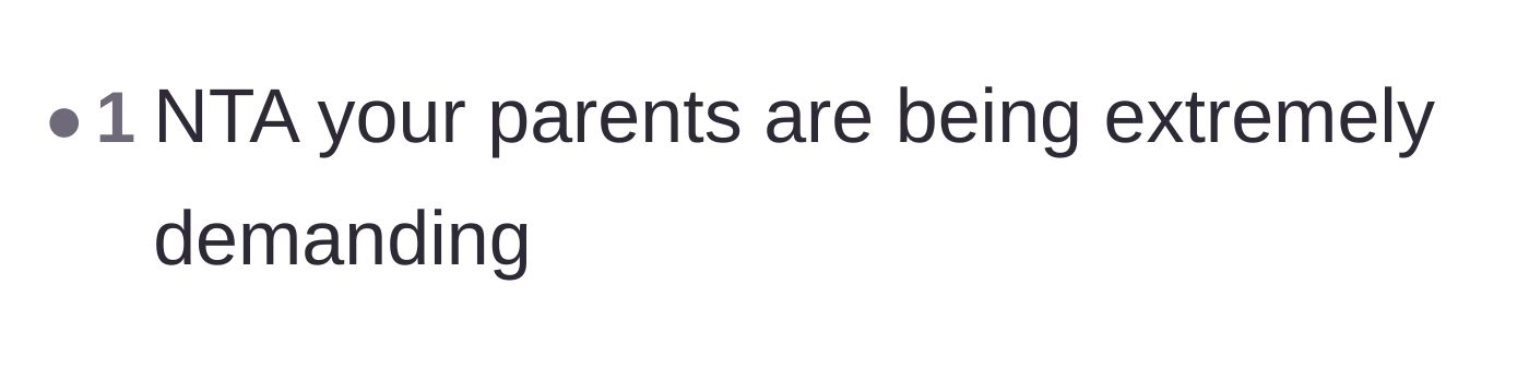 Comment thread 1 - A brief comment validating that the parents are being incredibly demanding.