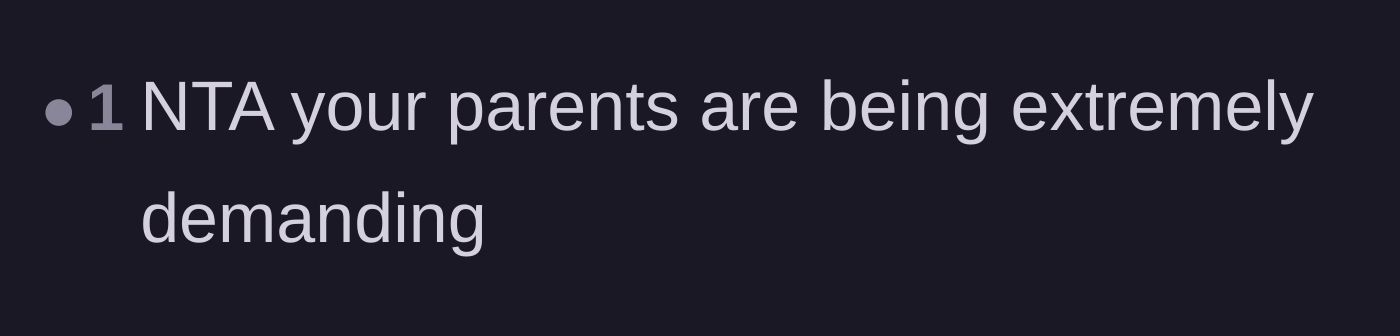 Comment thread 1 - A brief comment validating that the parents are being incredibly demanding.