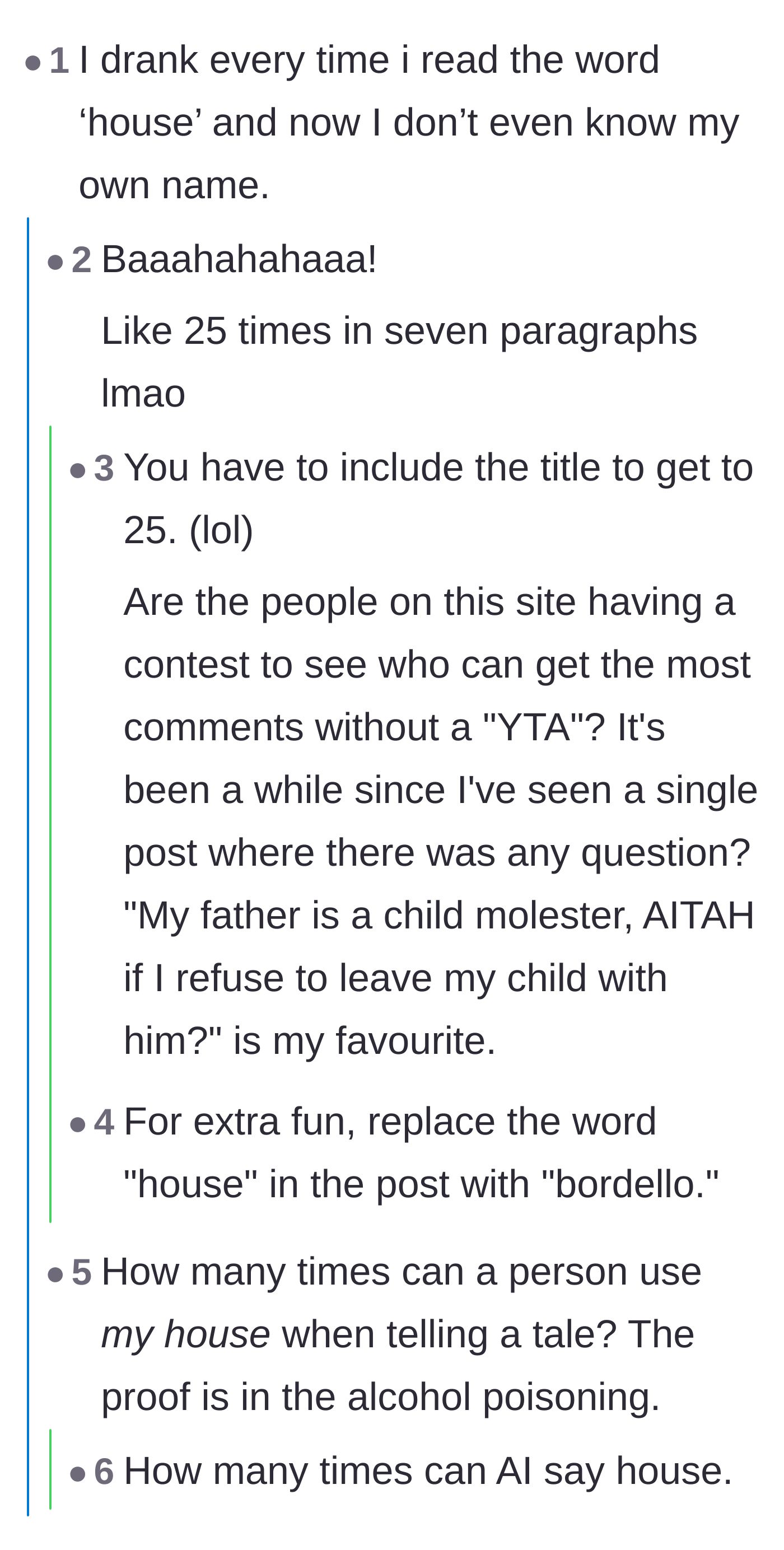 Comment thread 2 - Readers joking about turning the repetitive phrasing of the story into a drinking game.