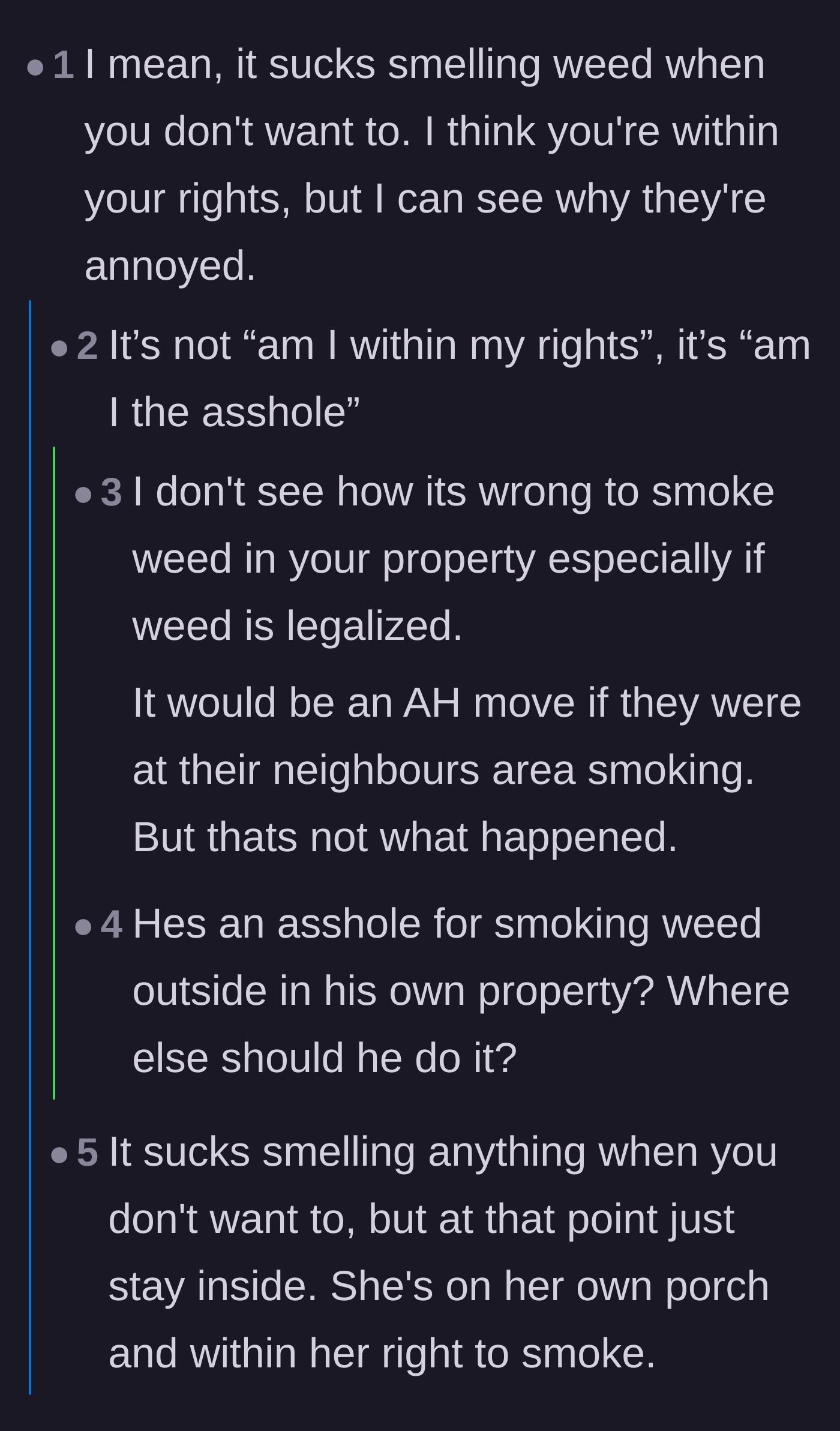 Comment thread 2 - A debate on whether being legally right means you are morally in the clear.