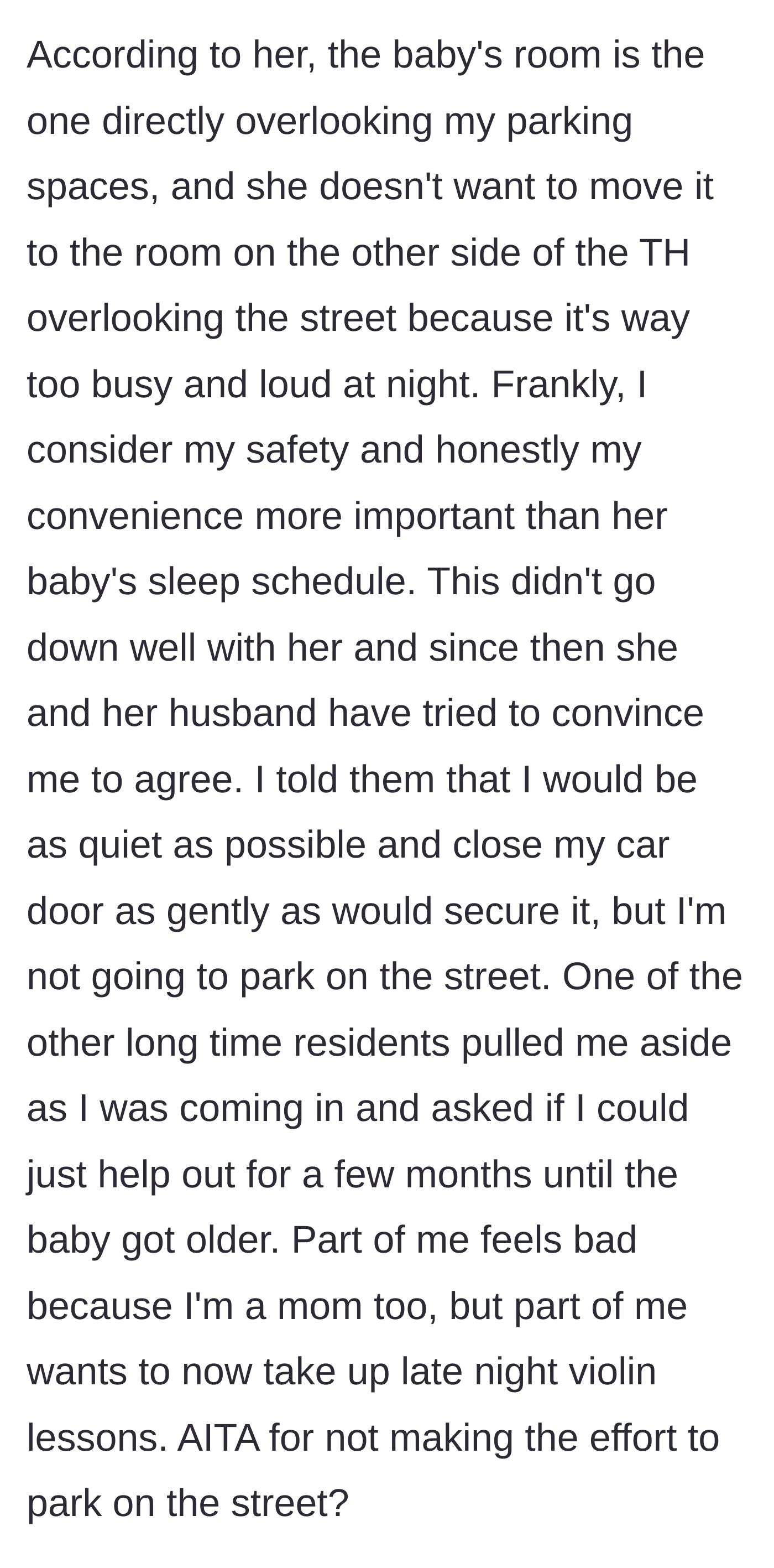 Story part 3 - The neighbor refuses to move the baby's room due to street noise, a bystander chimes in to pressure the worker, and the worker holds her firm boundary.