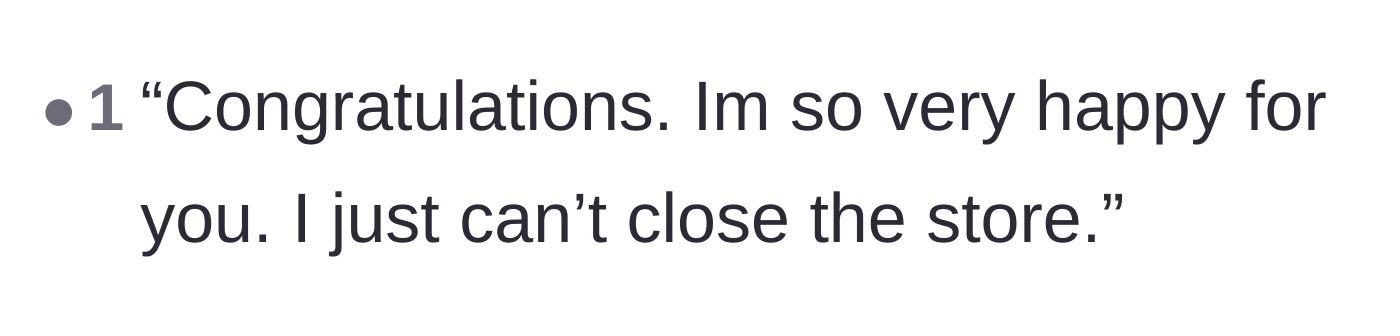 Comment thread 6 - A perfectly neutral, two-sentence script for rejecting the manager's ridiculous request.