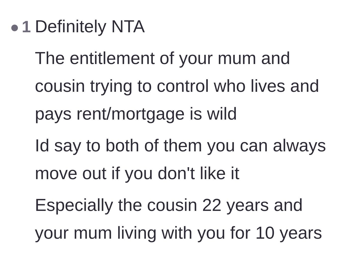 Comment thread 5 - Highlighting the sheer length of time the relatives have been accommodated.