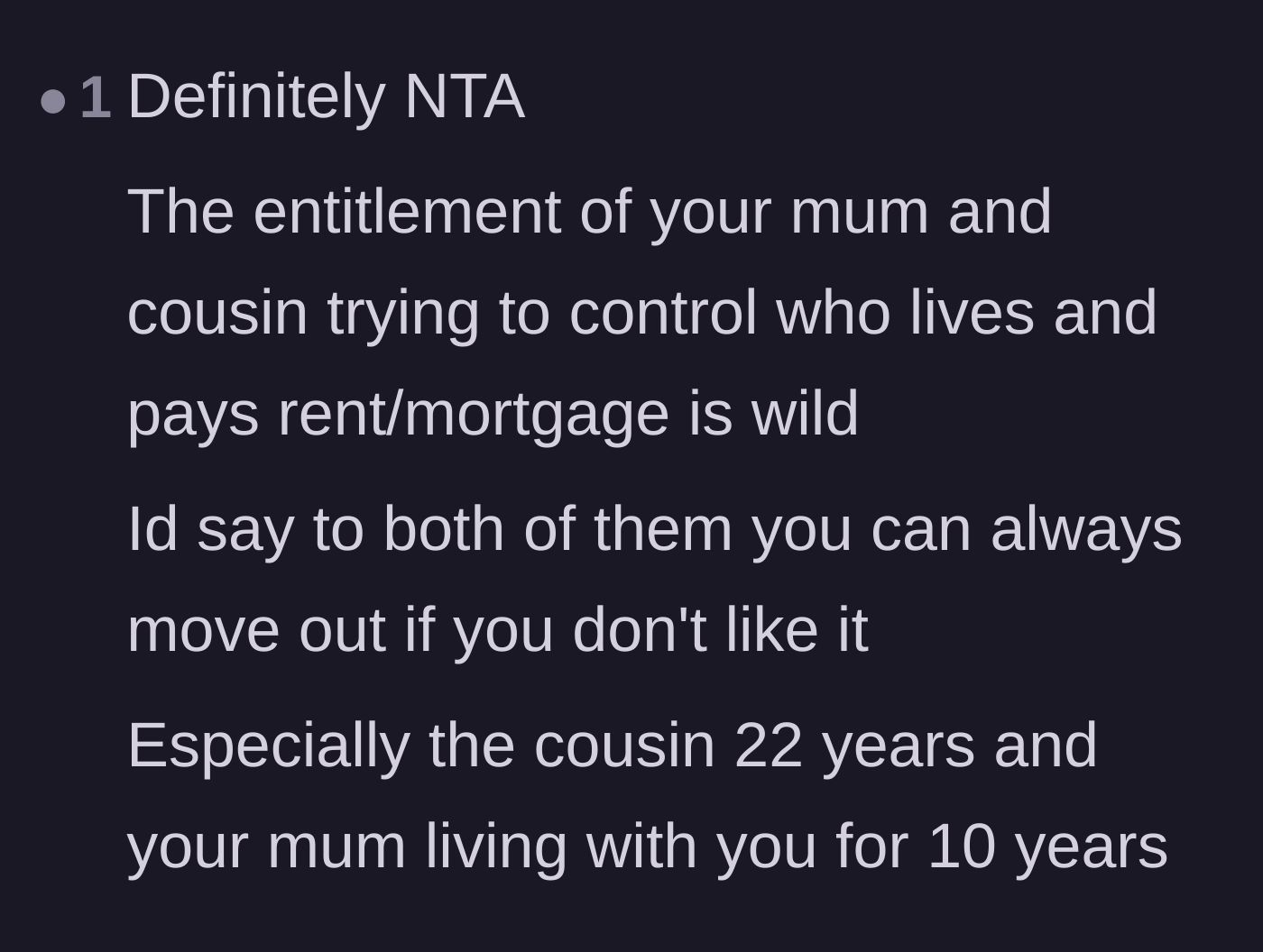 Comment thread 5 - Highlighting the sheer length of time the relatives have been accommodated.