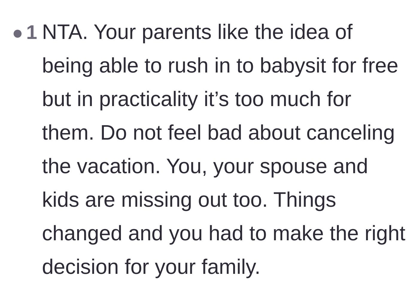 Comment thread 3 - A reader points out that the grandparents just liked the idea of being heroes without doing the actual work.