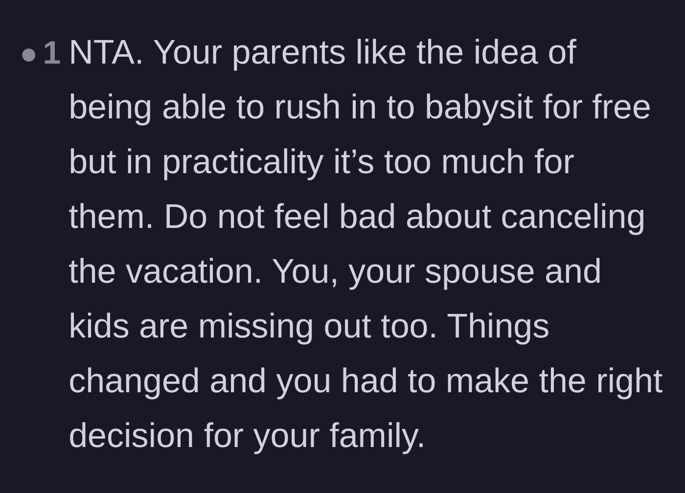 Comment thread 3 - A reader points out that the grandparents just liked the idea of being heroes without doing the actual work.