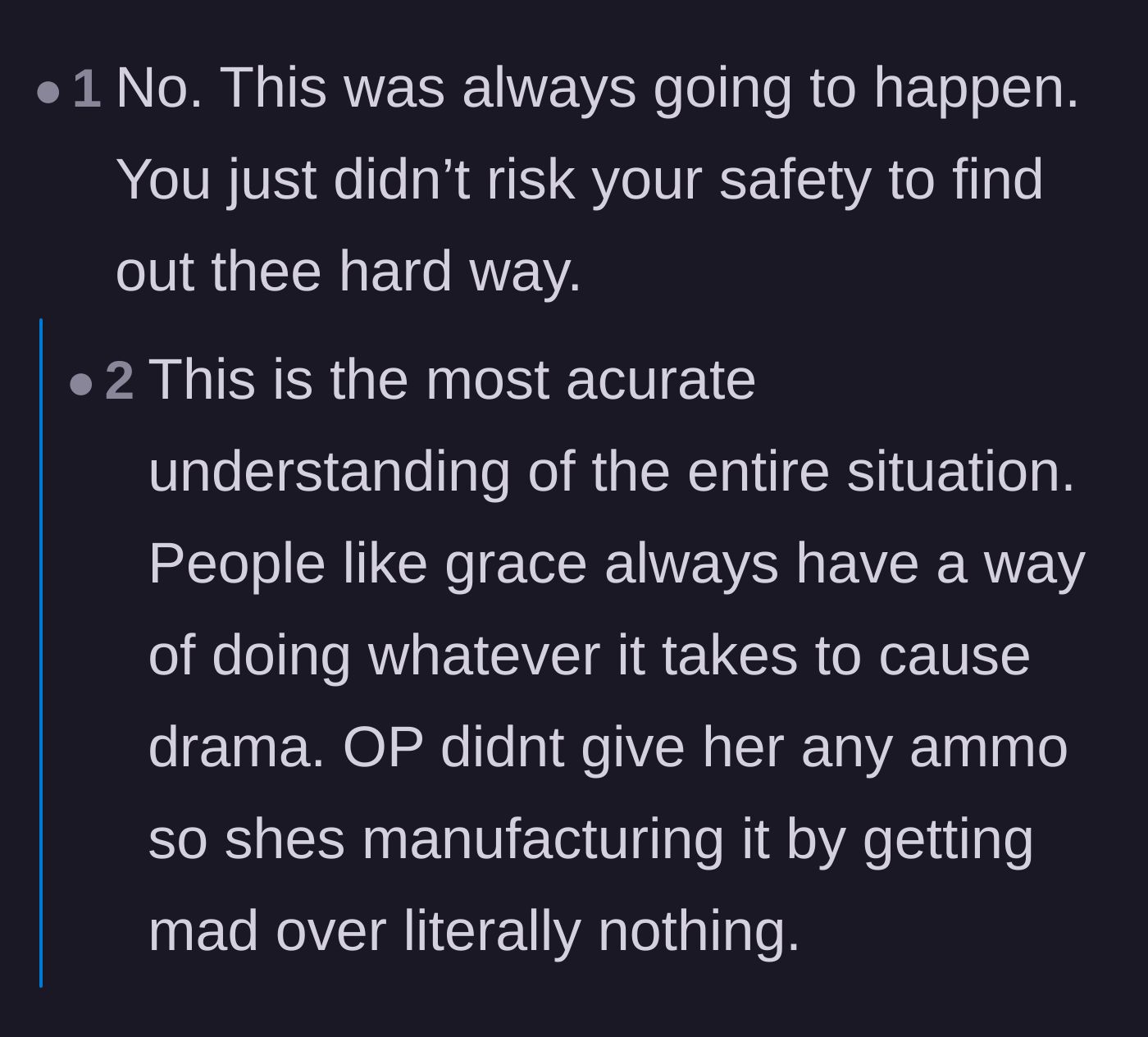 Comment thread 3 - Readers pointing out that the toxic sister was inevitably going to manufacture drama regardless of the aunt's choices.