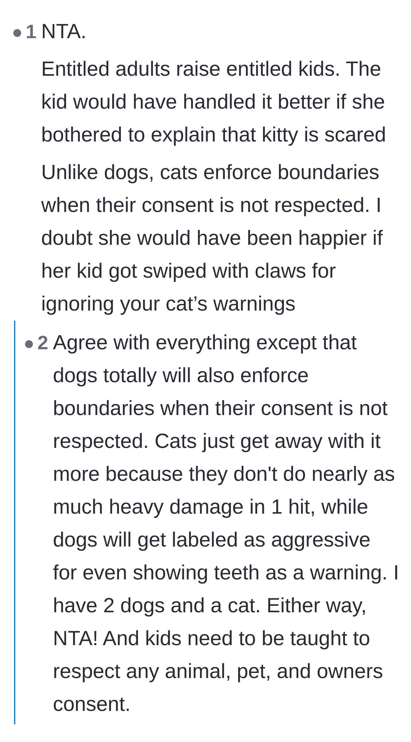 Comment thread 4 - A discussion on how animals enforce their own physical boundaries when pushed by humans.