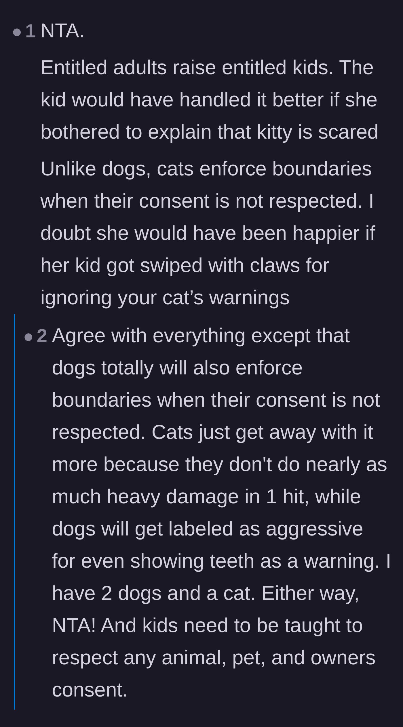 Comment thread 4 - A discussion on how animals enforce their own physical boundaries when pushed by humans.