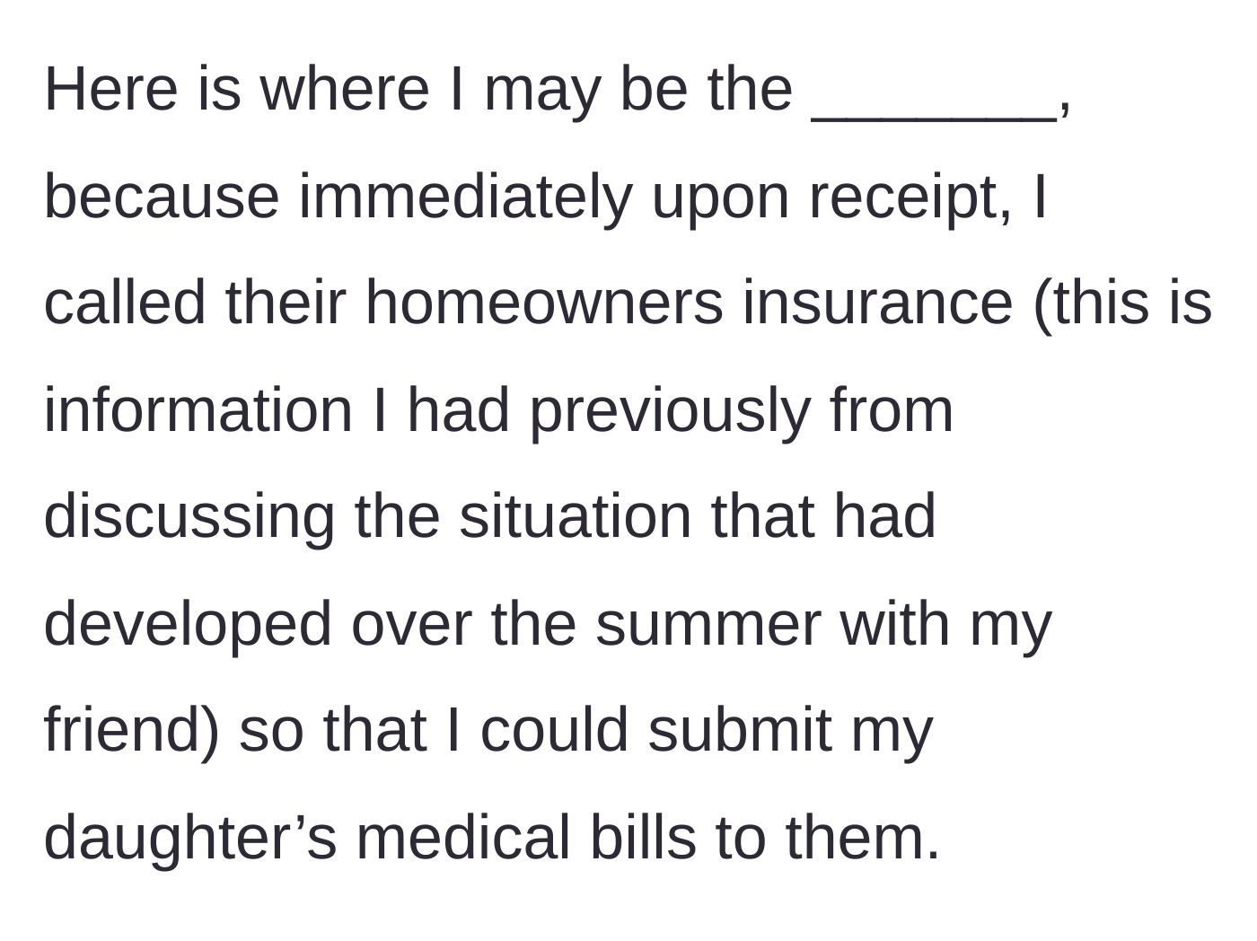 Story part 5 - A parent dialing the phone to contact an insurance company.