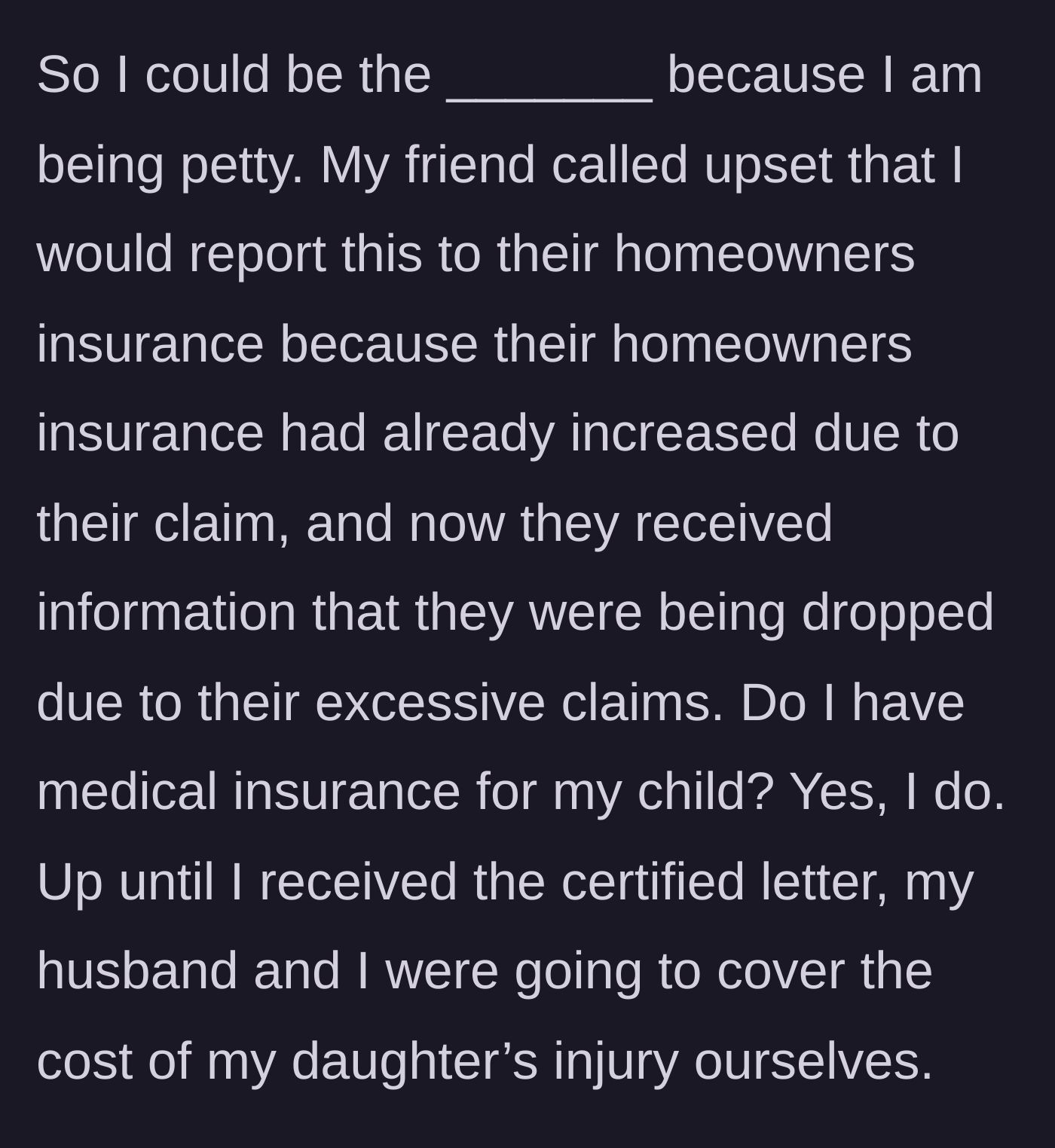 Story part 6 - A homeowner angrily realizing their insurance policy has been canceled.