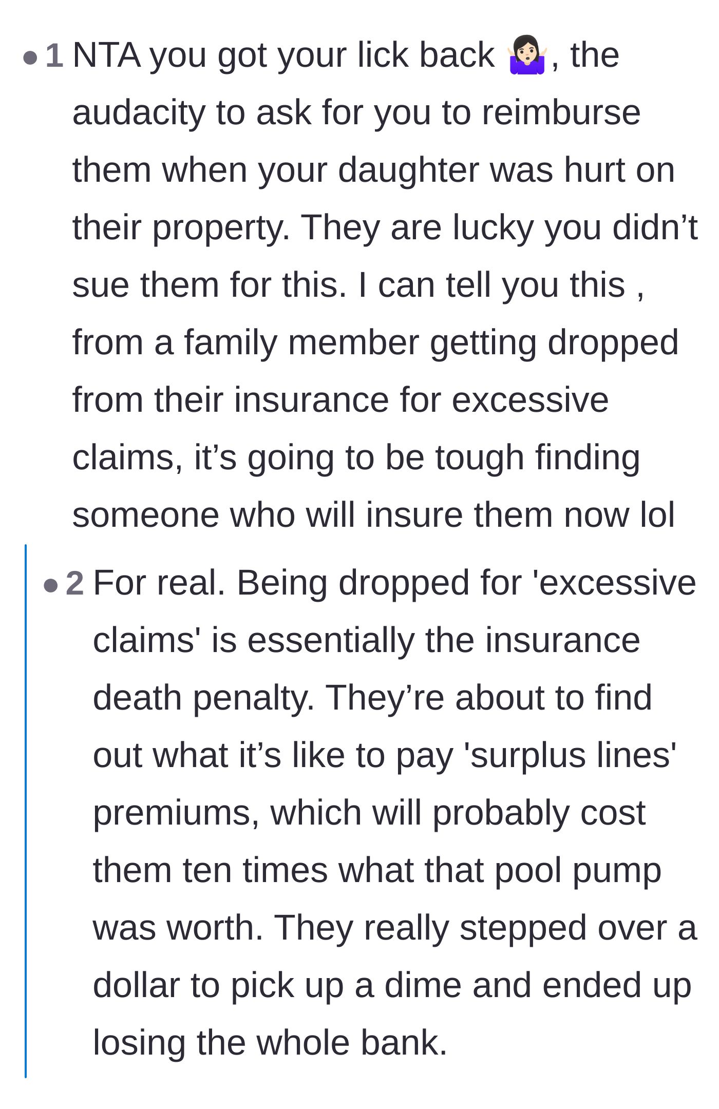 Comment thread 6 - Examining the severe, long-term financial consequences of being dropped by a homeowner's insurance provider.