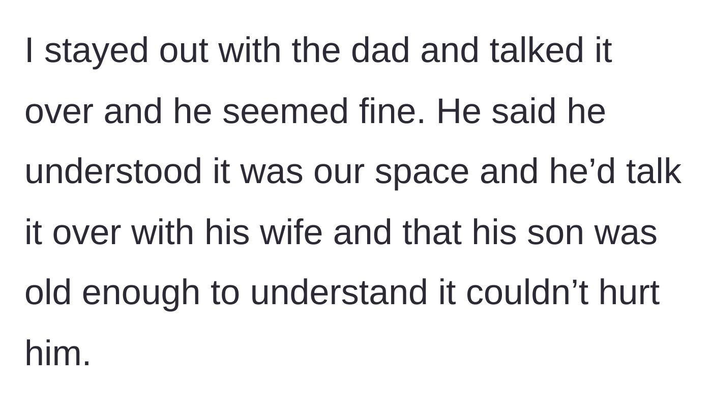Story part 5 - The father plays peacekeeper and agrees the child can learn not to be afraid.
