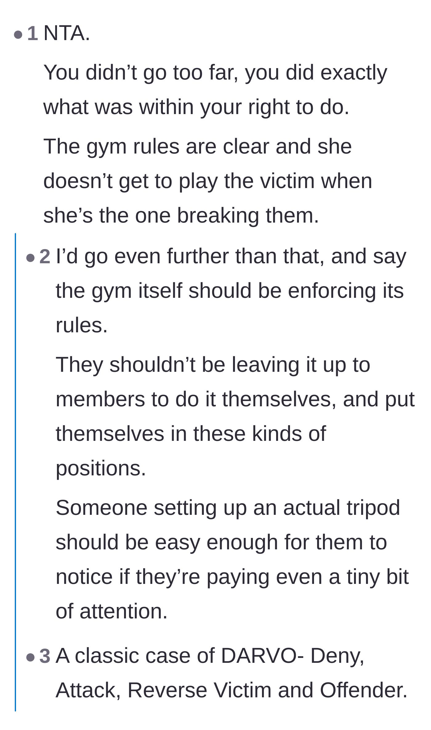 Comment thread 3 - A debate on management's failure to proactively enforce their own filming policies.
