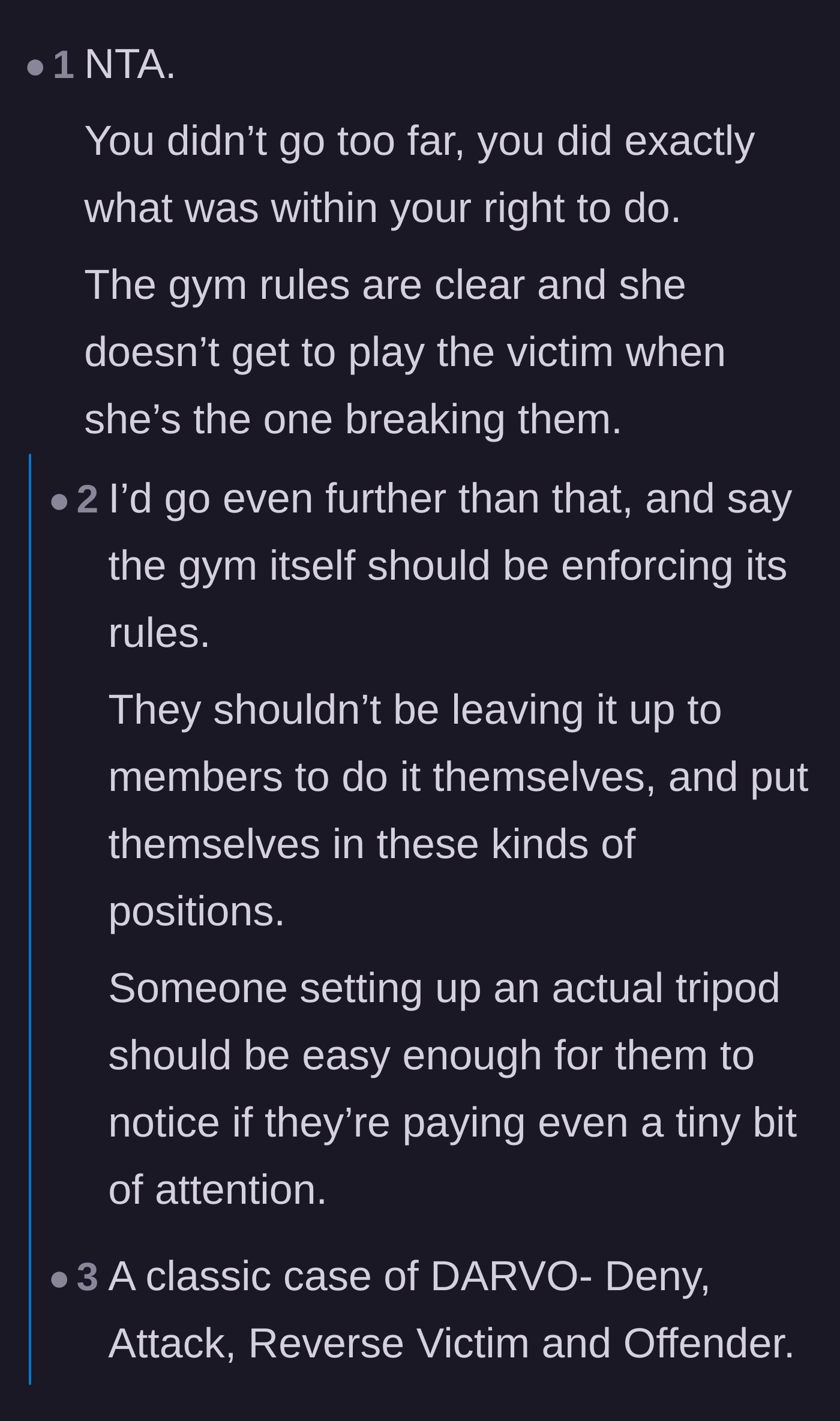 Comment thread 3 - A debate on management's failure to proactively enforce their own filming policies.