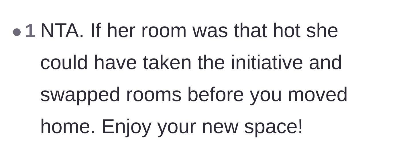 Comment thread 1 - Pointing out the younger sister's failure to take initiative before the renovation