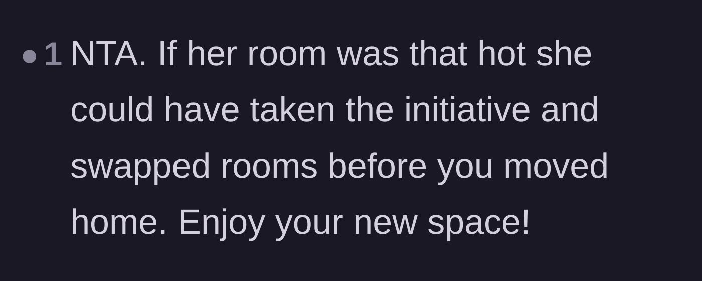 Comment thread 1 - Pointing out the younger sister's failure to take initiative before the renovation