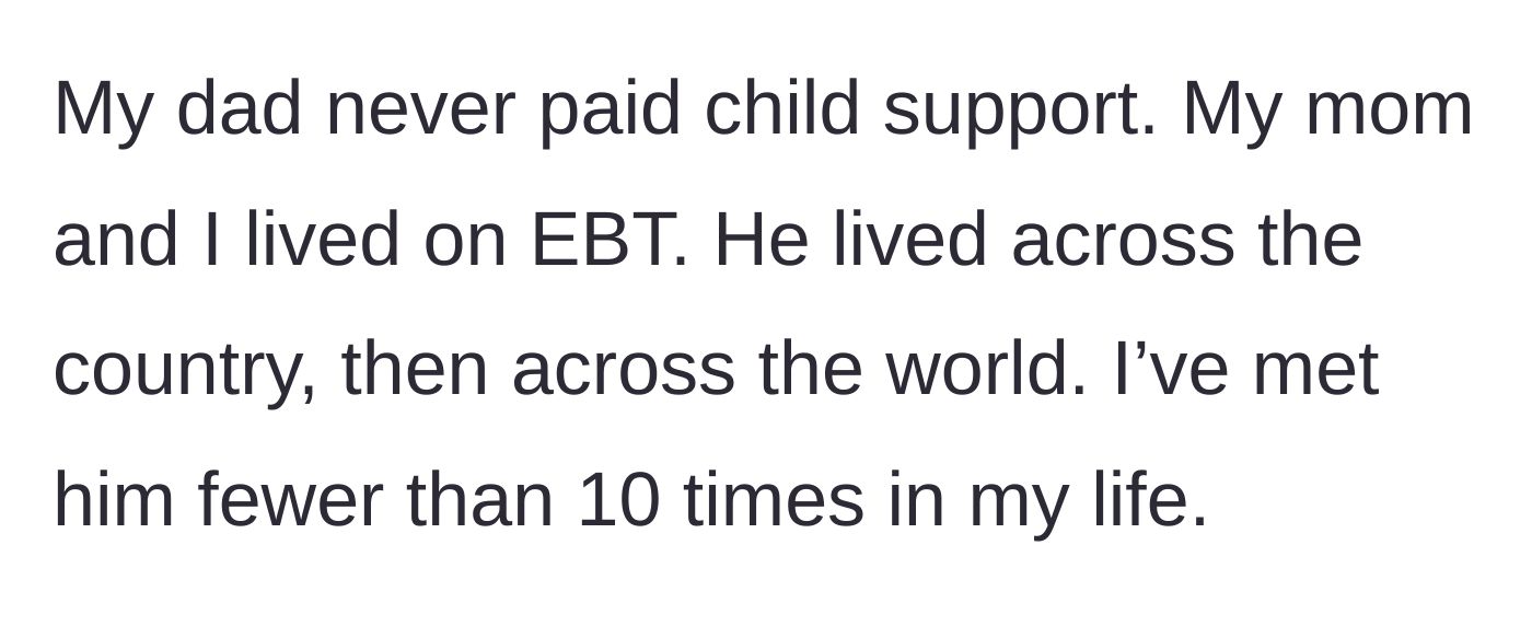 Story part 1 - An empty wallet and food stamps to symbolize a childhood built on financial neglect.