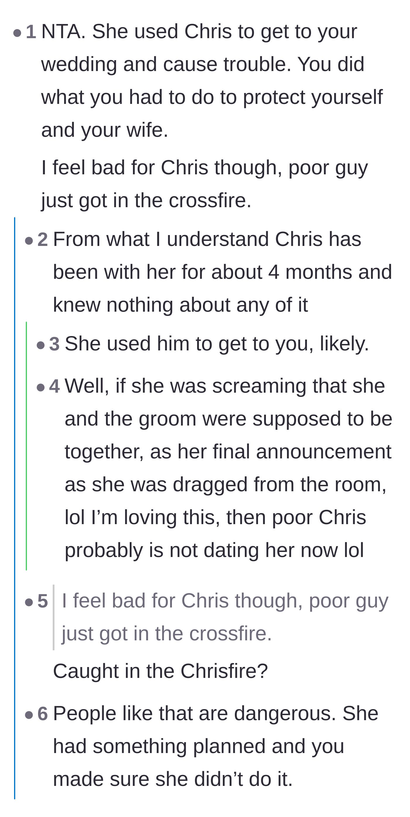Comment thread 3 - Sympathy for the unwitting friend who was used as a pawn by the stalker for months.