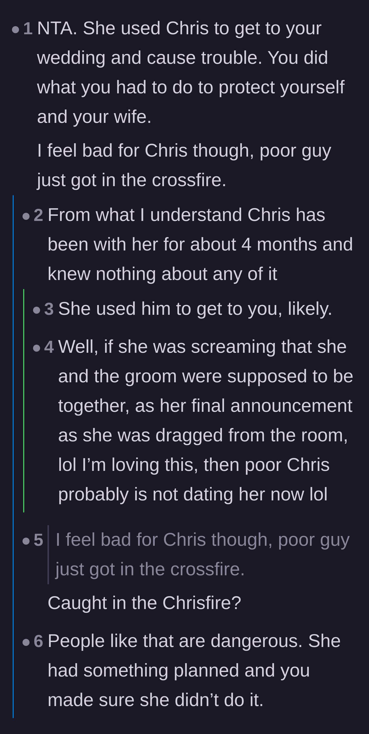 Comment thread 3 - Sympathy for the unwitting friend who was used as a pawn by the stalker for months.