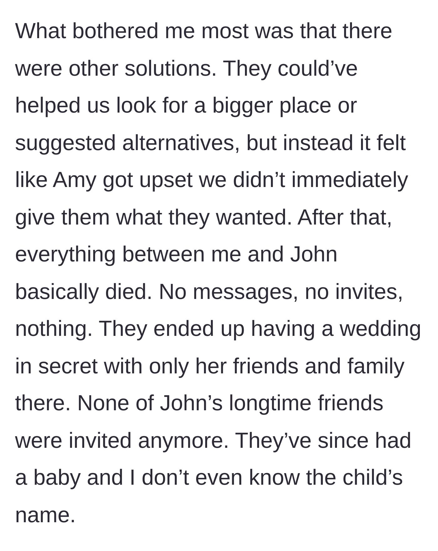 Story part 5 - A lonely guy discovering his former best friend had a secret wedding and a baby without him.