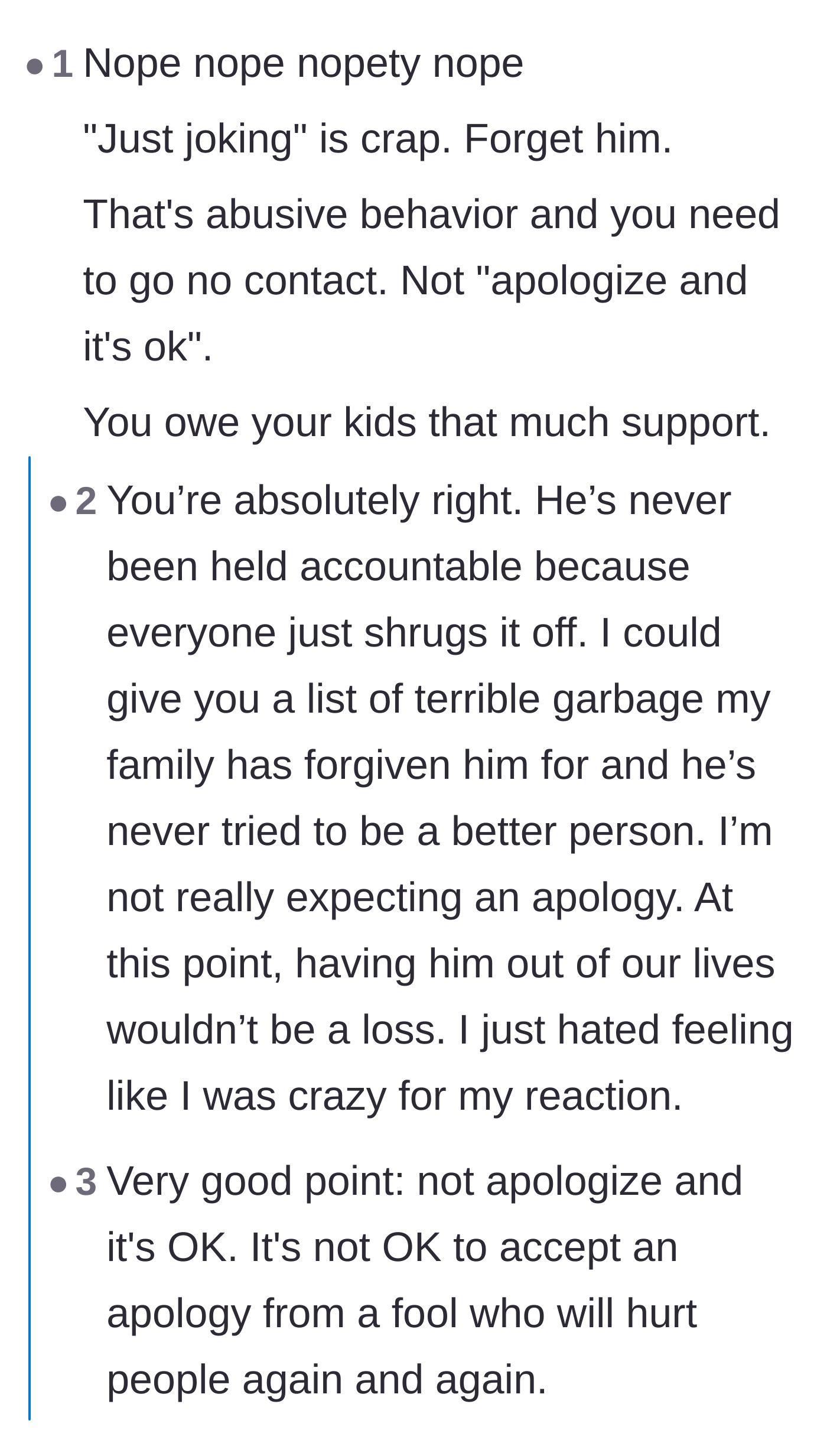 Comment thread 5 - A warning about how the 10-year-old nephew could face severe real-world consequences if he repeats his uncle's hate speech at school.