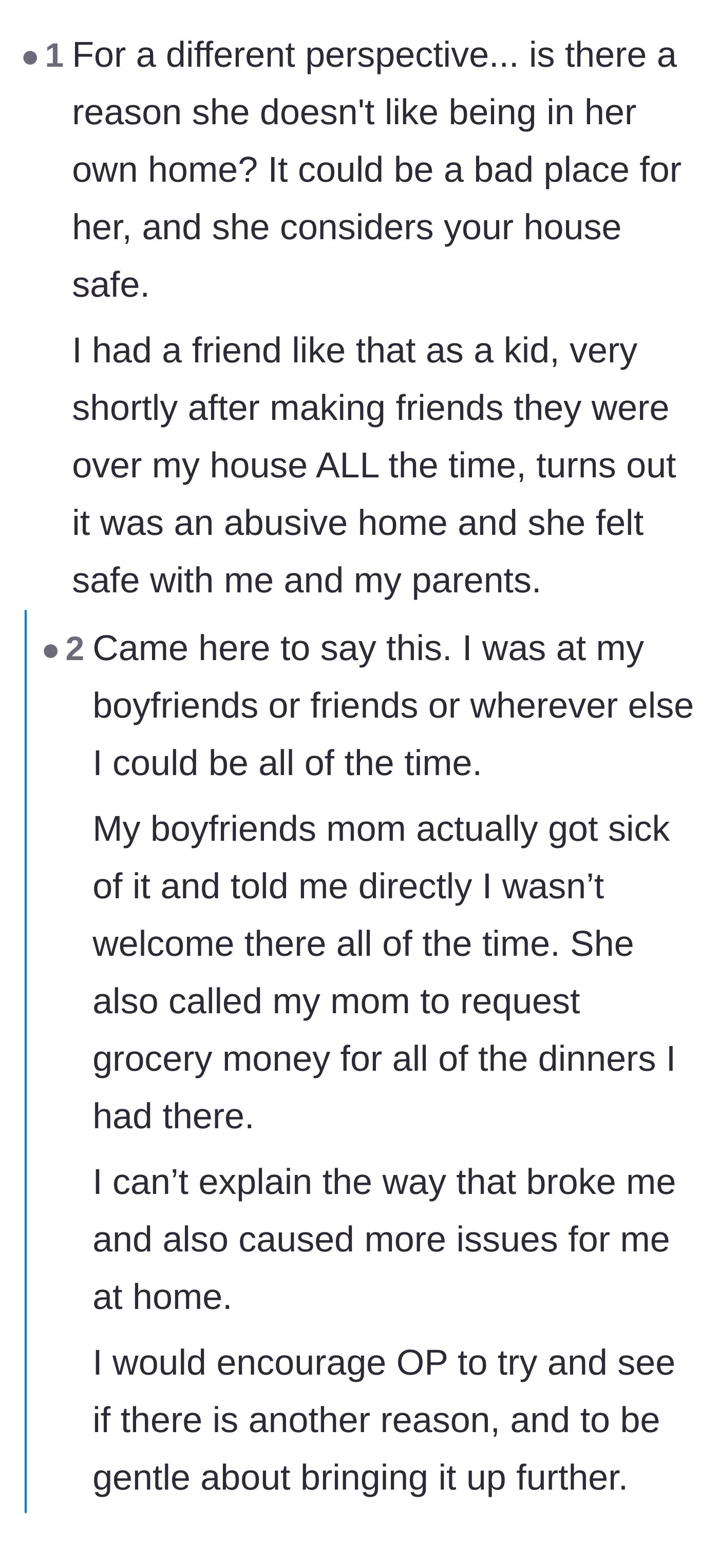 Comment thread 2 - A user shares a personal story of being banned from a safe house and how it negatively impacted their life.